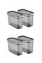 Hermia Set de 4 Cajas de Almacenaje Antracita 1250 ml